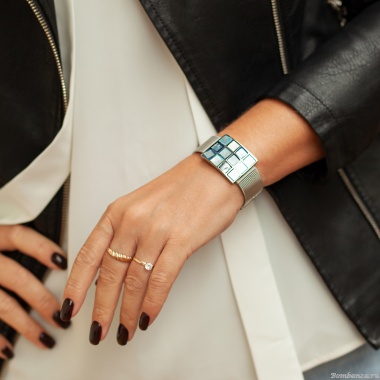 Браслет Fiore Luna, на металлическом ремешке, CB01361-2 BL